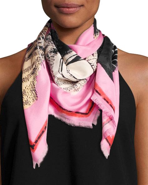 gucci tiger face scarf|Gucci head scarf silk.